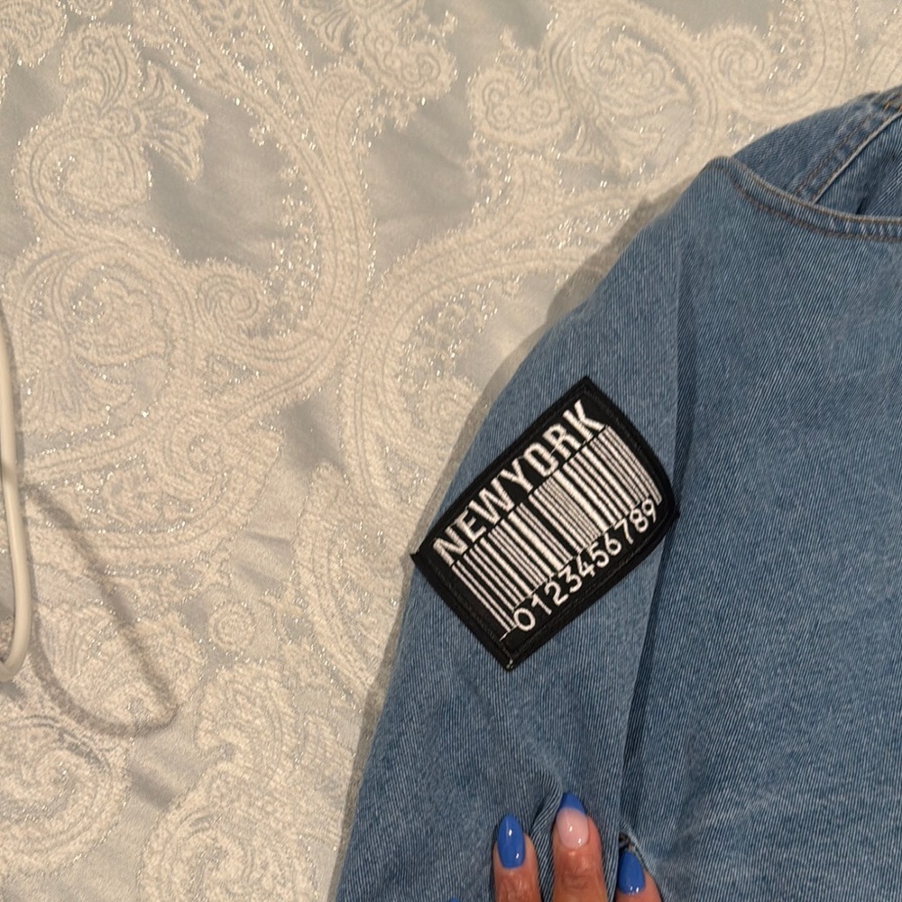 Denim Patchwork Cropped Top/Jacket - image 7